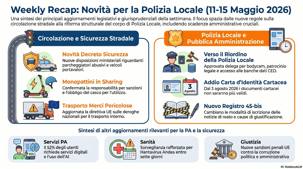 Weekly Recap: la settimana in sintesi 1 Recap settimanale Polizia Locale 2026